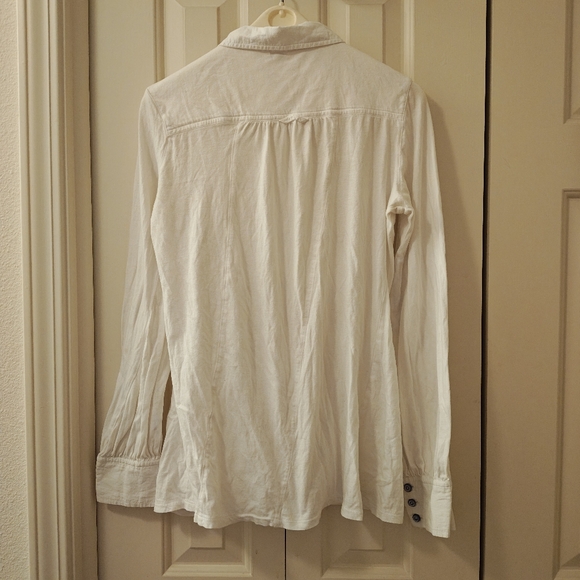 Free People White Boho Snap Up Tunic Top - Picture 3 of 15